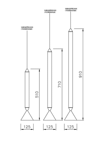 Italian Designer minimalist pendant light Apollo long pole small chandelier LED Hanging Lamp