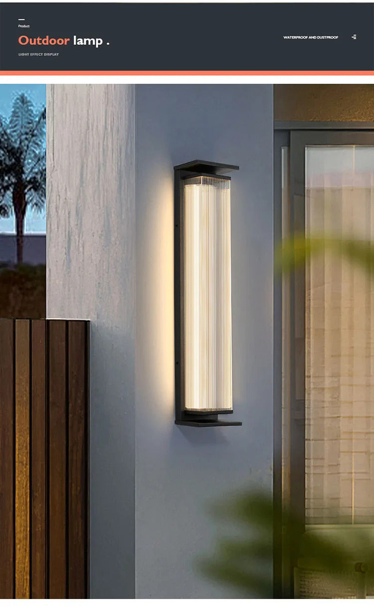 Modern outdoor wall light Waterproof IP65 Solar energy LED wall lamp Entrance sconce