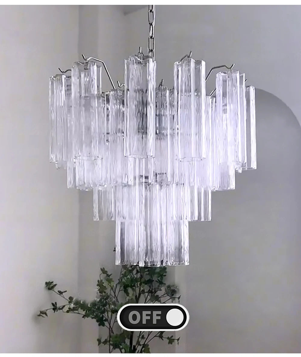 Modern Pink Glass Chandelier Designer Texture Glass Chandelie