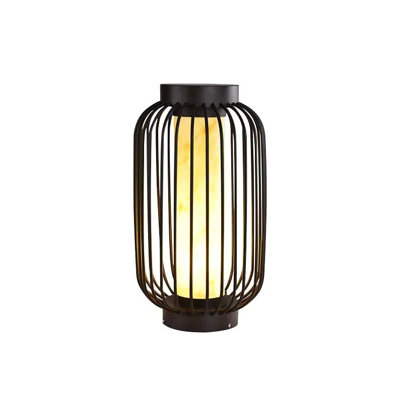 Outdoor courtyard waterproof floor lamp Wabi sabi Solar Balcony ambient birdcage Standing light