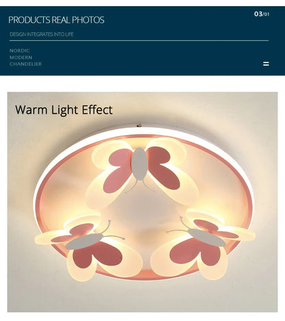 Butterfly ceiling lamp Children Room Indoor bedroom lamp