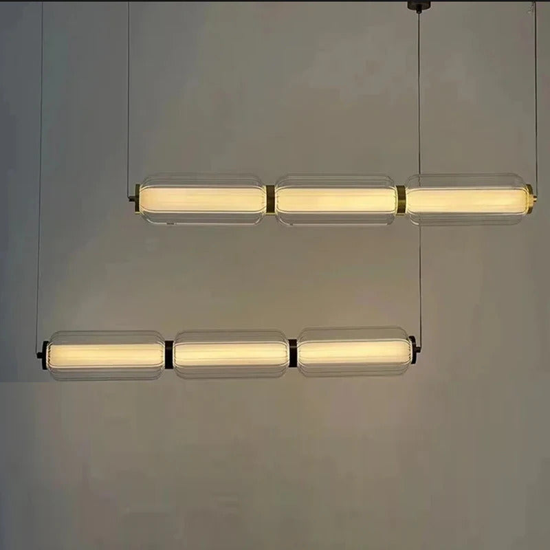 Nordic Glass Chandelier Hotel Living Room Chandelier High-grade Restaurant Staircase Combination Home decor Long Pendant Lights