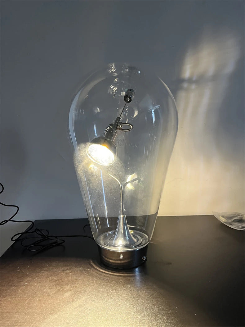 Italian Vintage Dimmable Table Lamp Rotary Glass Desk Light