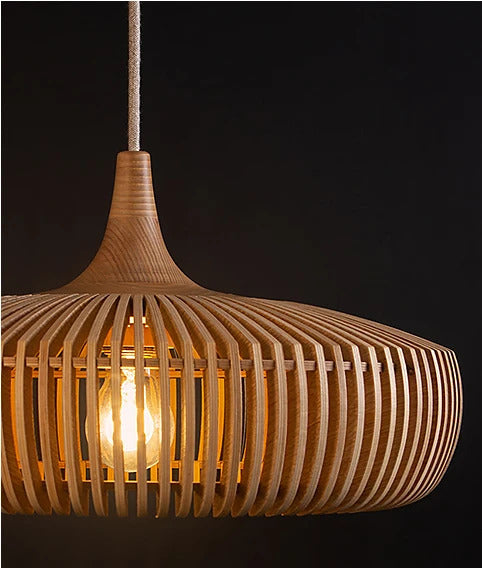 Clava Dine log Wood Pendant lamp birdcage denmark designer lamp for Dining Room Study Living Room Table Decoration loft lamp