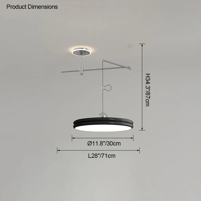 Dining table light modern chandelier Round Reading Desk Light