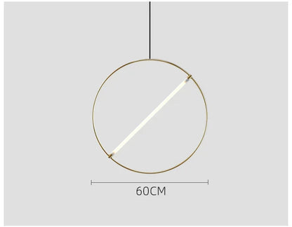 Round Suspension lamp Post-modern ring pendant light