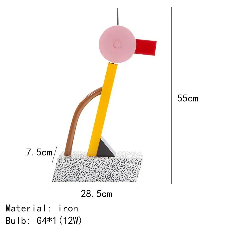 Milan Art Abstract Duck Table Lamp LED G4 Bulb Rainbow Metal Bedside Lamps Bedroom Art Children‘s Room Decorative Light Fixture