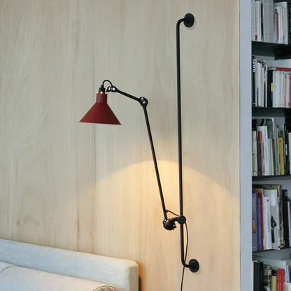 Nordic simple long black wall light Industrial Pole Swing Arm vintage Reading wall lamp