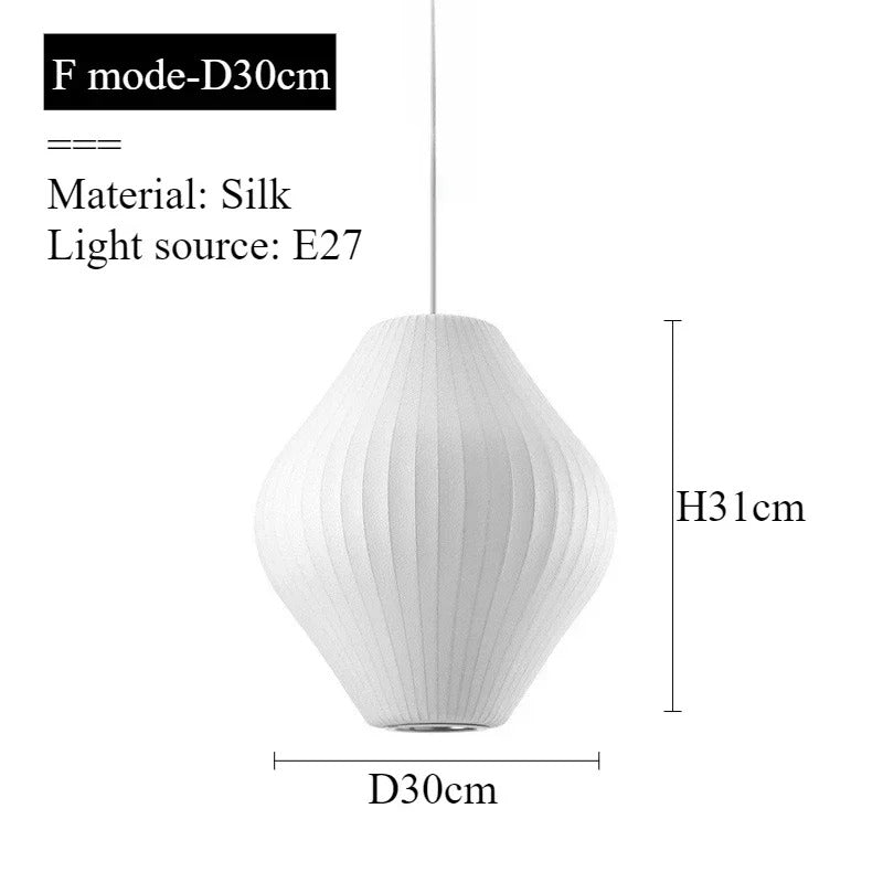 Japanese pendant light white design minimalist lamp Silk Cloth Light