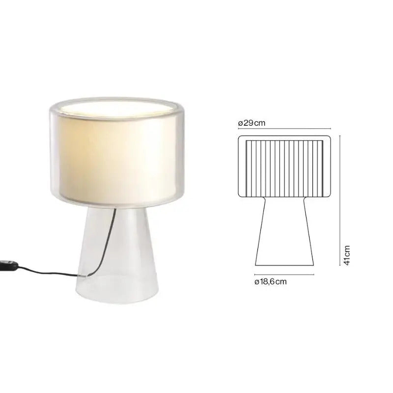 Mercer Glass Led Table Lamp, Postmodern Designer Glass Bedside Table Light, Nordic Bedroom Table Lights For Living Room Sofa