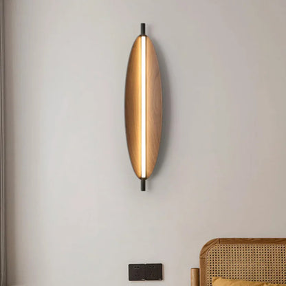 Thula leaf Wall Lamp Nordic Long minimalist wall light Japanese Wood Grain sconce