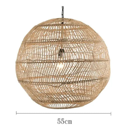 Natural Rattan wicker hanging lamp Chinese Style suspension