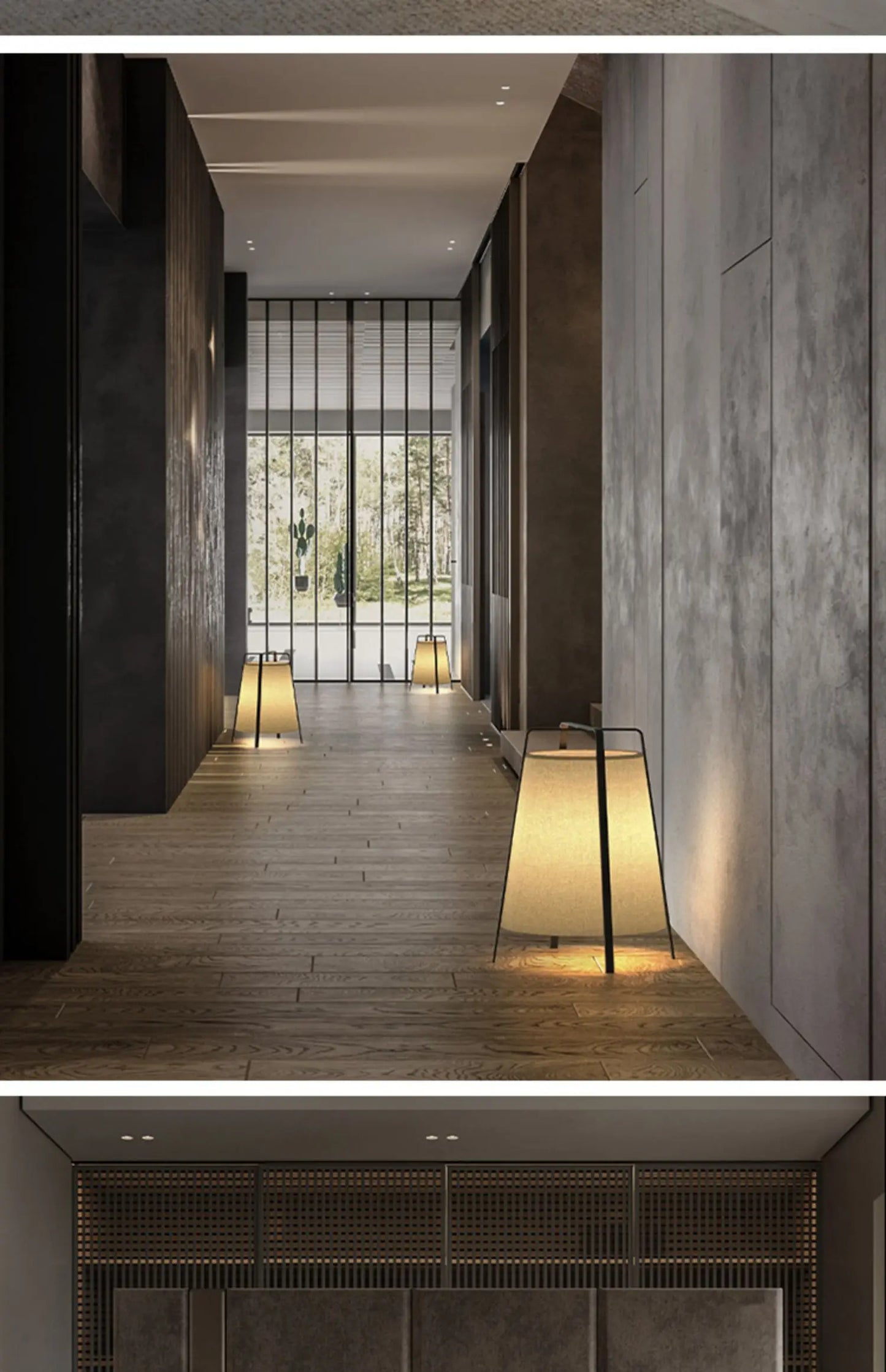 Japanese Style Fabric Floor Lamp Wabi Sabi Zen Art designer standing Lamp home decor