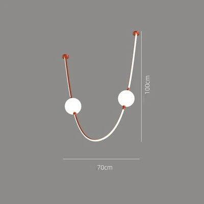 Postmodern glass ball chandelier nordic led curve light Dimmable staircase lamp