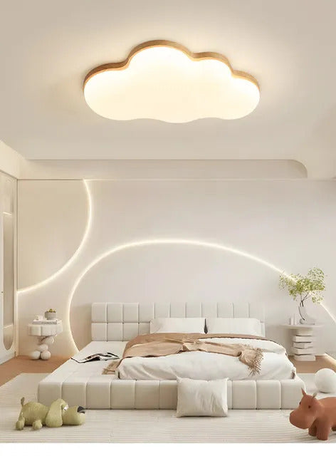 Modern Cloud Ceiling Light cute wooden cartoon Children's bedroom lighting