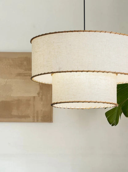 French Style Fabric Pendant Lamp Wabi Sabi Handmade Pendant Light
