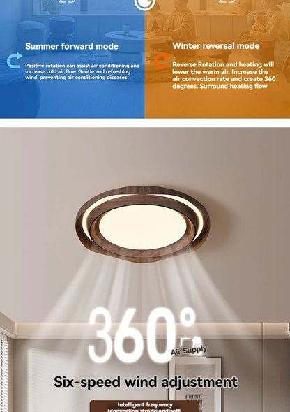 Modern Bladeless Ceiling Lamp Fan Living Room Silent Air Circulation Fan