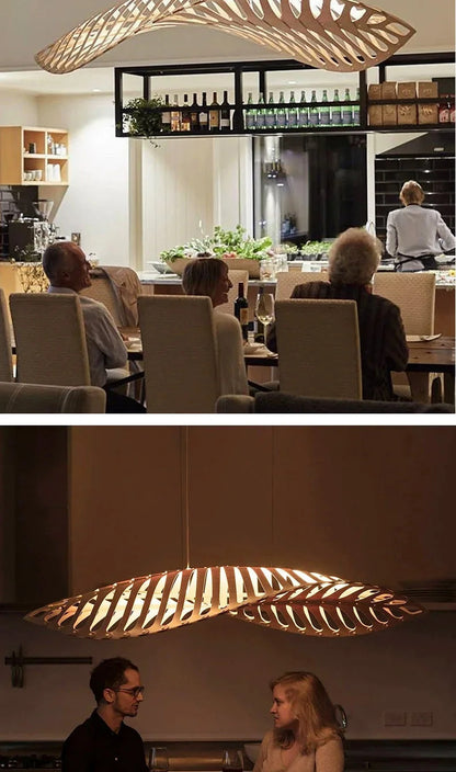 Japanese Wabi Sabi Leaf Chandeliers Art designer Fish Bone Retro Minimalist Pendant Light