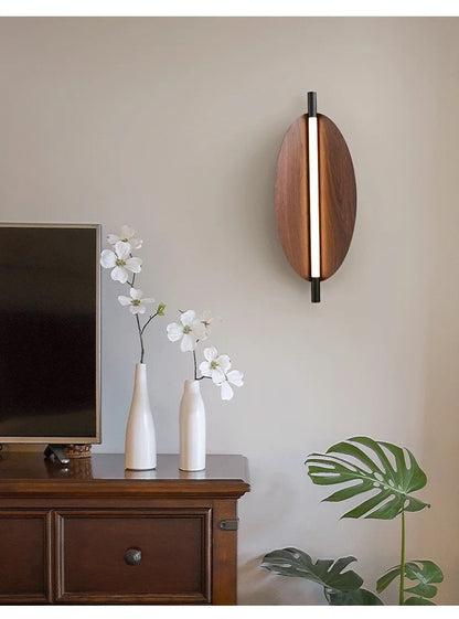 Thula leaf Wall Lamp Nordic Long minimalist wall light Japanese Wood Grain sconce