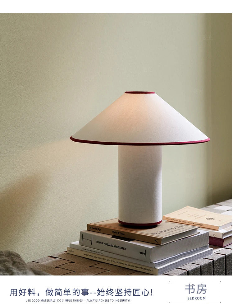 Japanese Wabi-sabi Retro Mushroom Desk Lights LED E14 Fabric Art Decorative Table Lamp Living Room Study Bedroom Bedside Sofa