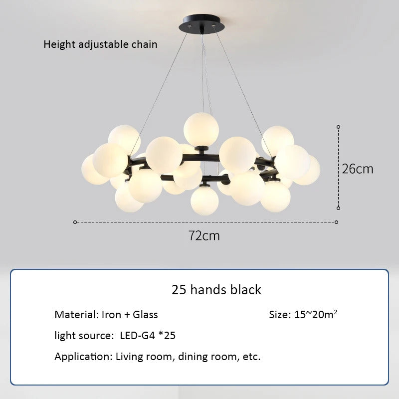 Nordic Round chandelier Glass Ball Chandeliers Living room ring scandinavian lamp fixtures