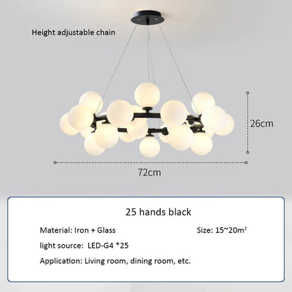 Nordic Round chandelier Glass Ball Chandeliers Living room ring scandinavian lamp fixtures