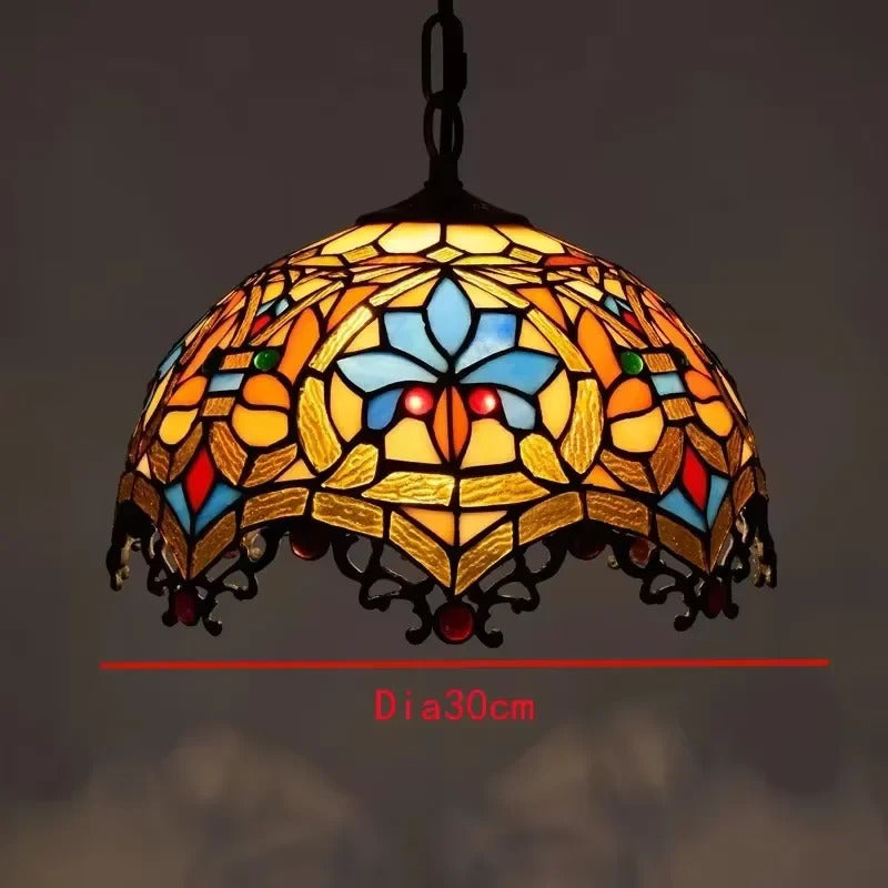 Nordic Tiffany chandelier Kitchen Dining room hallway handmade glass chandelier