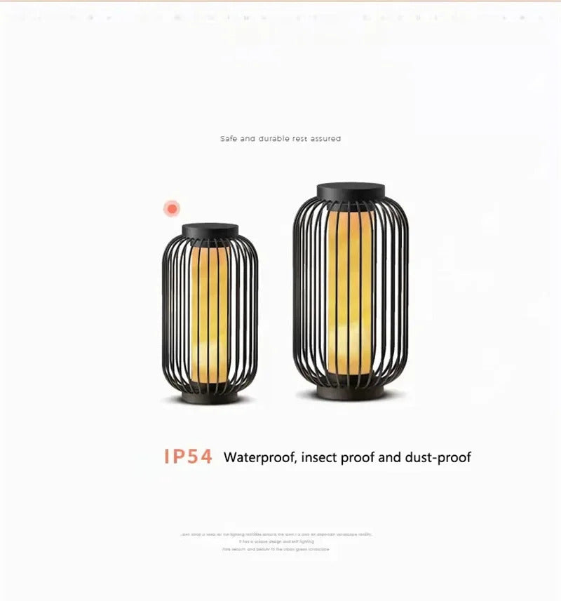 Outdoor courtyard waterproof floor lamp Wabi sabi Solar Balcony ambient birdcage Standing light