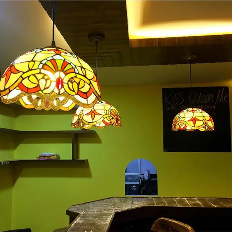 Nordic Tiffany chandelier Kitchen Dining room hallway handmade glass chandelier