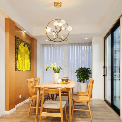 Hand-made wood pendant lamp home decoration E27 cage pendant light