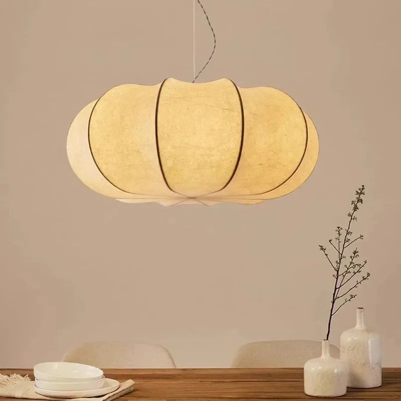 Japanese Style Wabi-sabi Style Silk Chandelier Retro Creative Bedroom Lamp