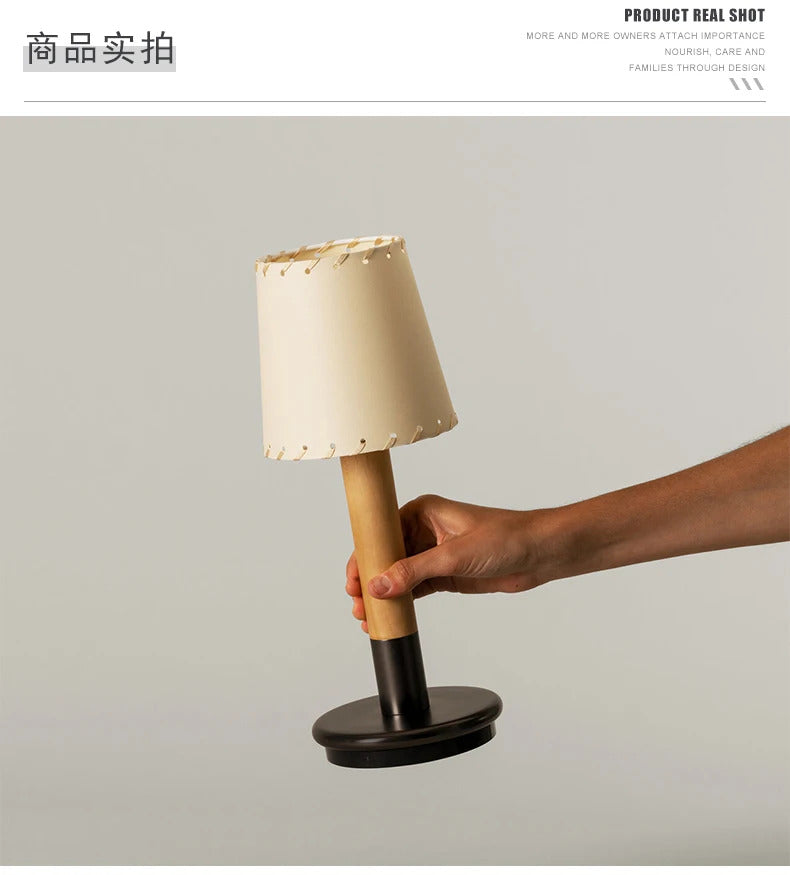 Spanish Creative Retro Nostalgic Rechargeable Table Lights LED Restaurant Bar Counter Bedroom Bedside Fabric Nighting Desk Lamps