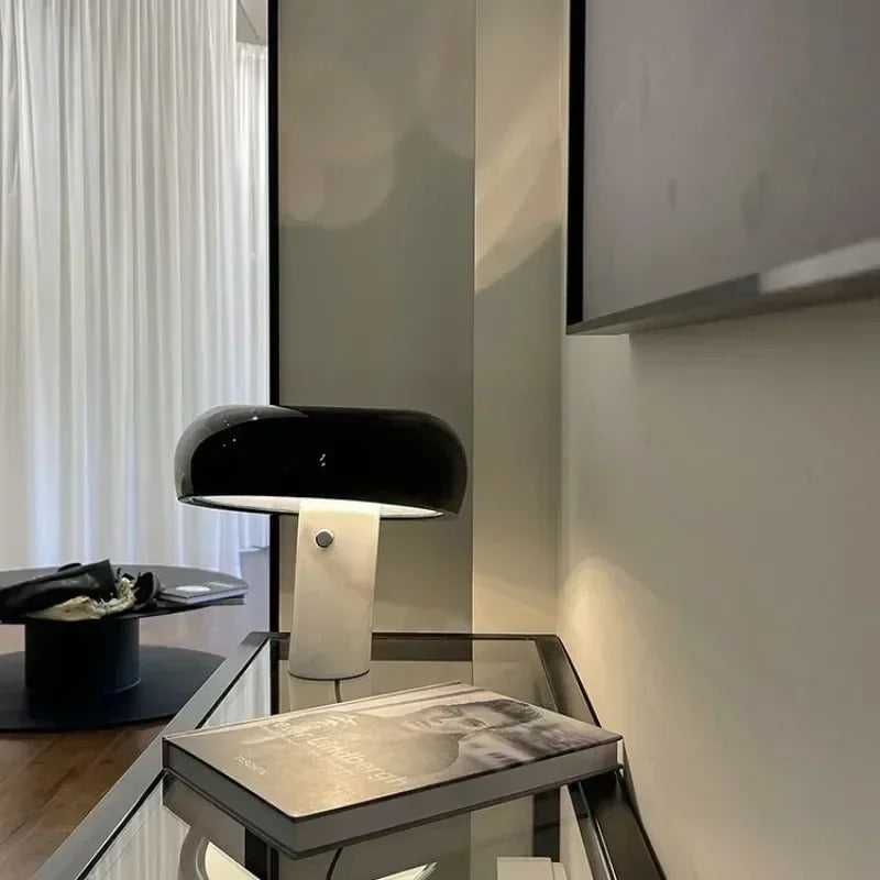 Italian luxury designer mushroom marble LED desk lamp for interior decoration