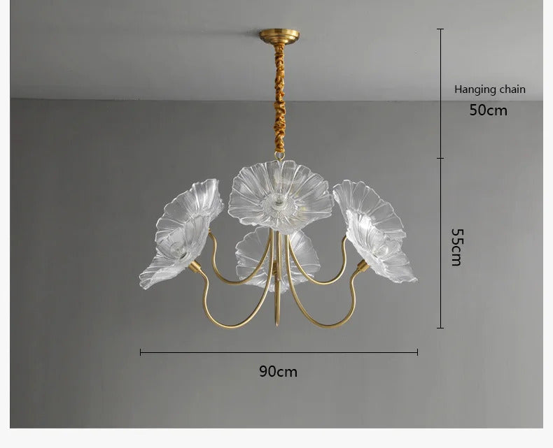 Lotus Flower Chandelier Modern Glass Flowers Led Chandelier