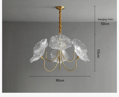 Lotus Flower Chandelier Modern Glass Flowers Led Chandelier