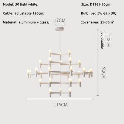 Crown Major Chandelier Nordic Tube Silver Chandelier Modern Led Luxury Chandelier