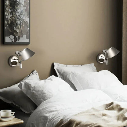 Italian swing arm wall lamp LED Silver Black wall lamp Rotatable Adjustable Reading Lights Decor wall mounted bedside lights