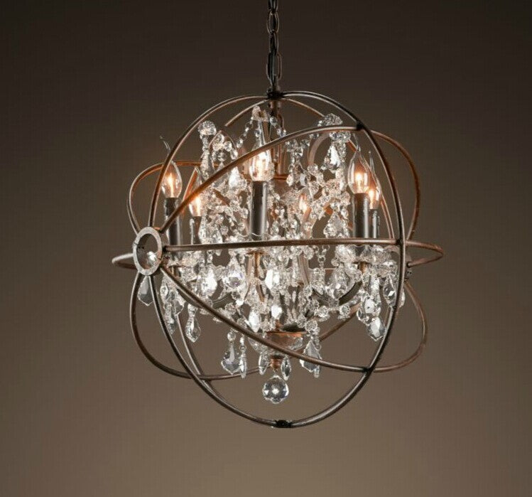 Rustic Orb Chandelier farmhouse kitchen Island light