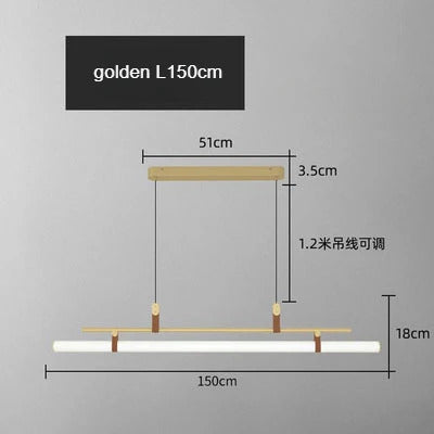 Nordic Minimalist Dining room Study Room Office Desk lighting Coffee Table Kitchen island Long Strip LED Ceiling Pendant Lamp