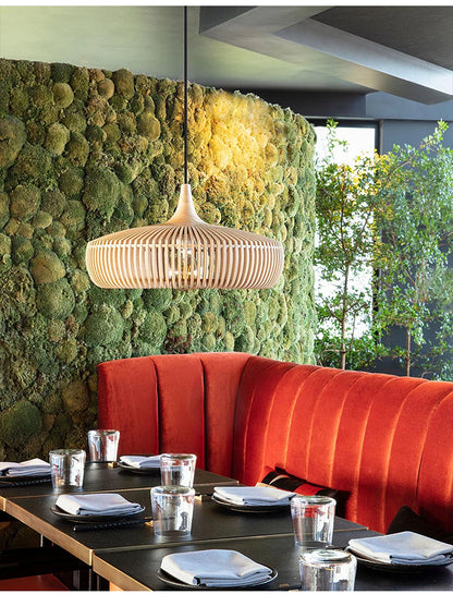 Clava Dine log Wood Pendant lamp birdcage denmark designer lamp for Dining Room Study Living Room Table Decoration loft lamp