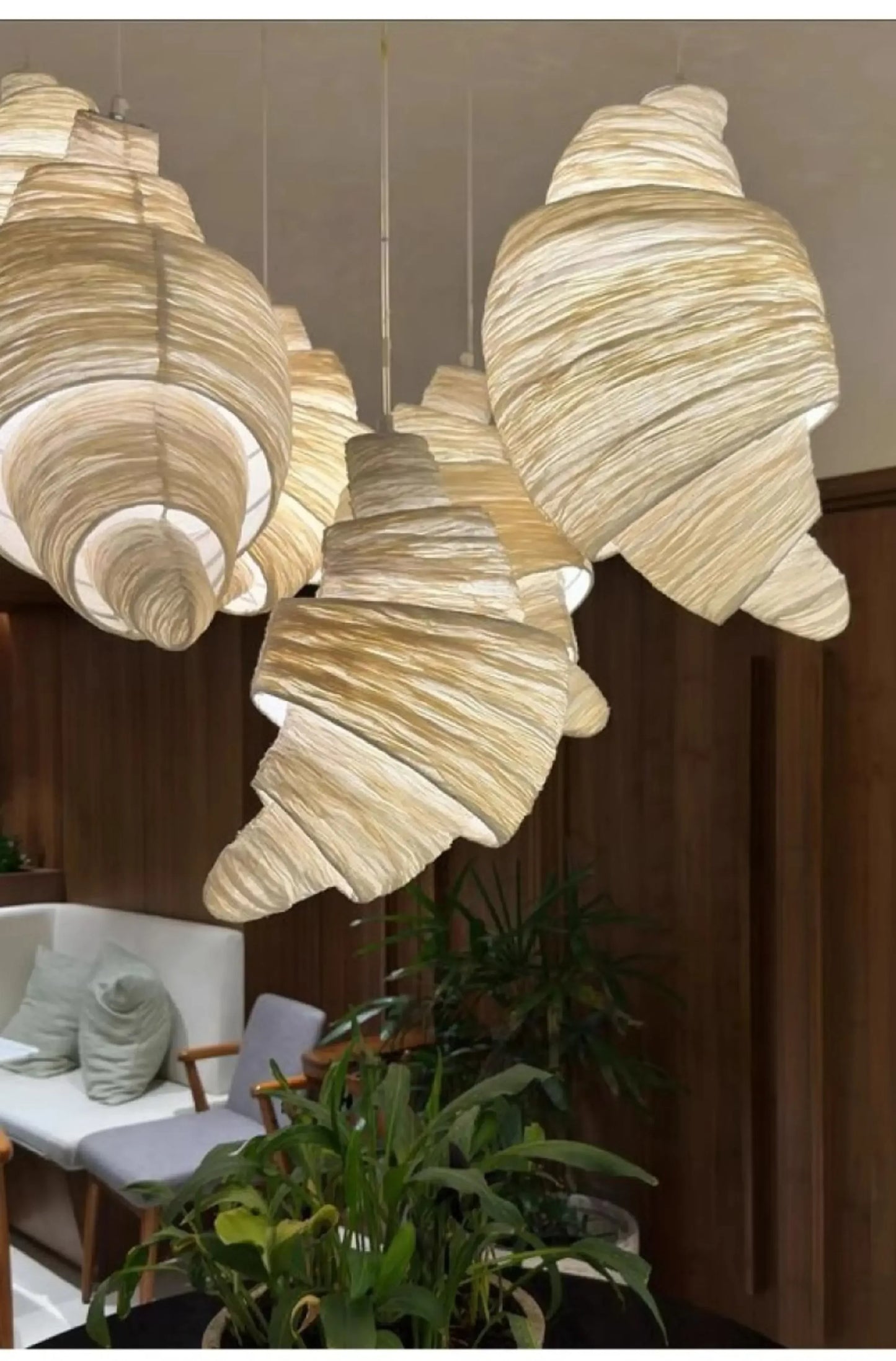 Japanese Staircase Pendant Lamp Creative Personality Art Croissant LED Chandelier
