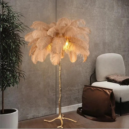 Ostrich Feather Floor Lamp