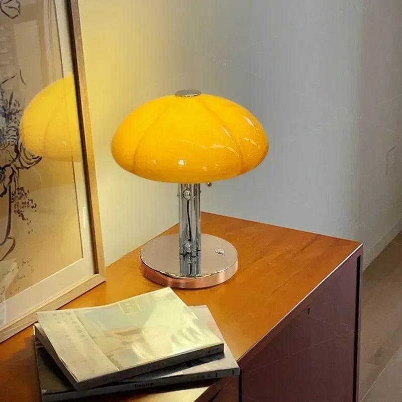 Mid century modern table lamps Creative mushroom table lamp Bedroom orange Bauhaus Light Retro Designer bedside reading lamps