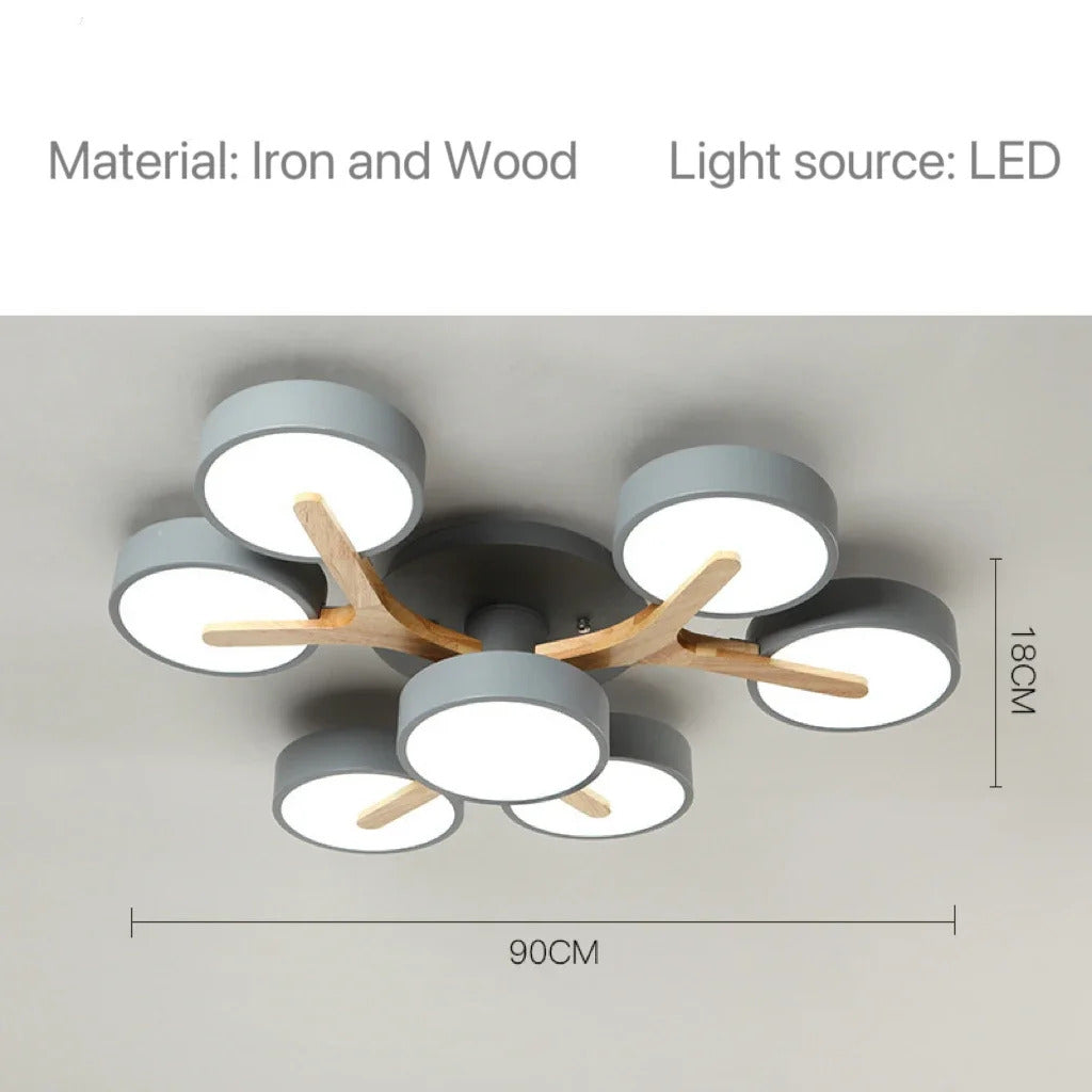 Modern Ceiling Lamp Bedroom Minimalist Wood Home Decor Lighting Fixtures