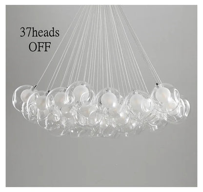 Nordic LED Bubble Lamp Chandelier Modern Clear Glass Ball Suspension Lamp