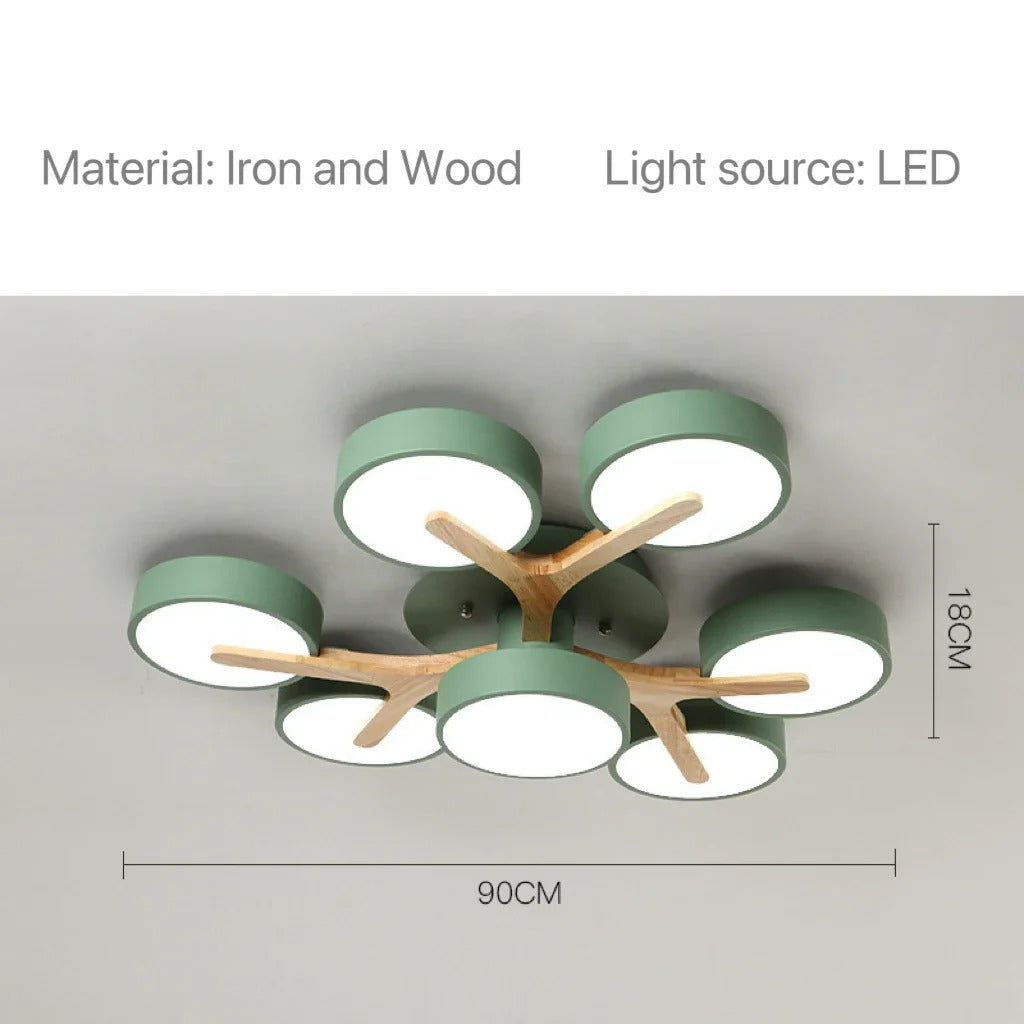 Modern Ceiling Lamp Bedroom Minimalist Wood Home Decor Lighting Fixtures