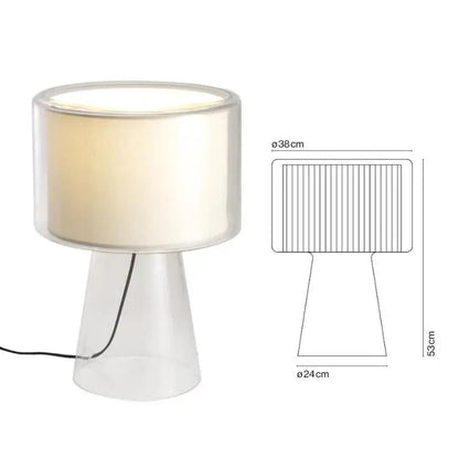 Mercer Glass Led Table Lamp, Postmodern Designer Glass Bedside Table Light, Nordic Bedroom Table Lights For Living Room Sofa