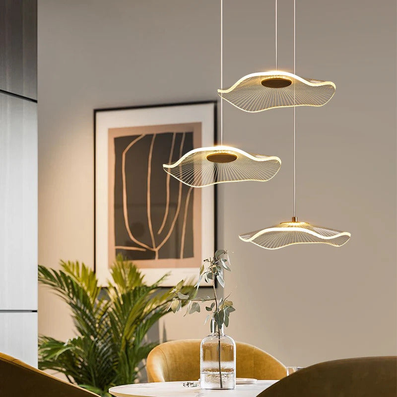 Nordic chandelier Leaf lotus chandelier of petals restaurant creative living room