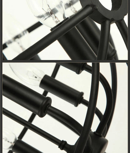Retro Wrought Iron Chandelier Rustic Orb Chandelier