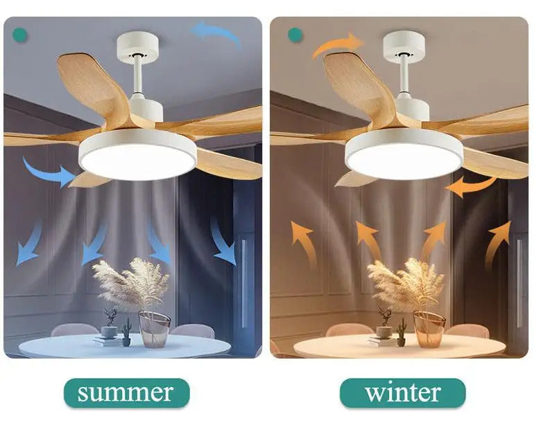 Nordic Large Ceiling Fans light Modern Natural wood color Simple Remote Control Ceiling Fan lamp